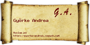 Györke Andrea névjegykártya